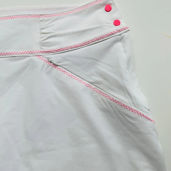 Antigua Skort Golf White Pink Size 8 - Picture 3 of 7